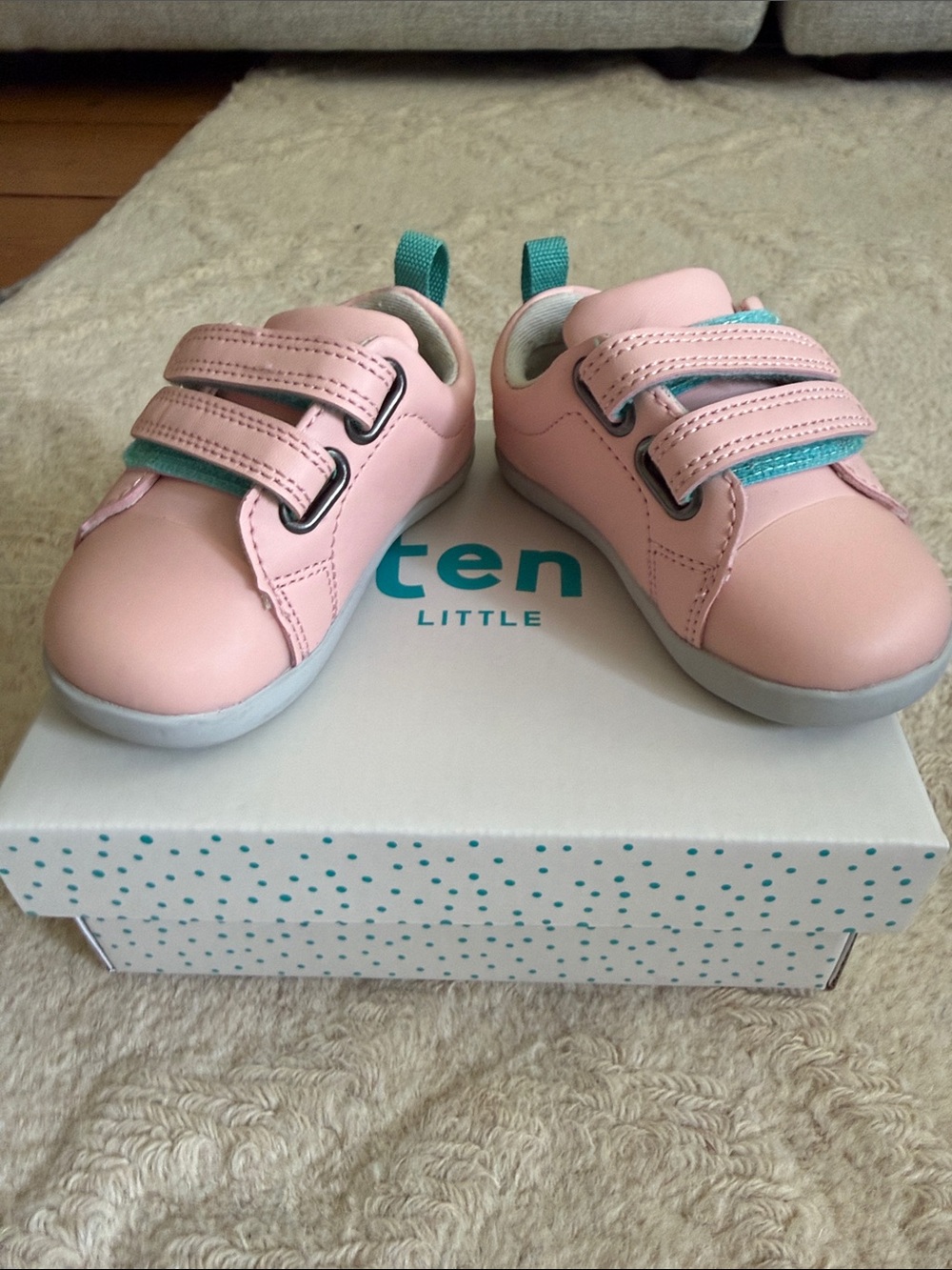 Little Ten Pink Toddlers' Sneakers with Teal Trim